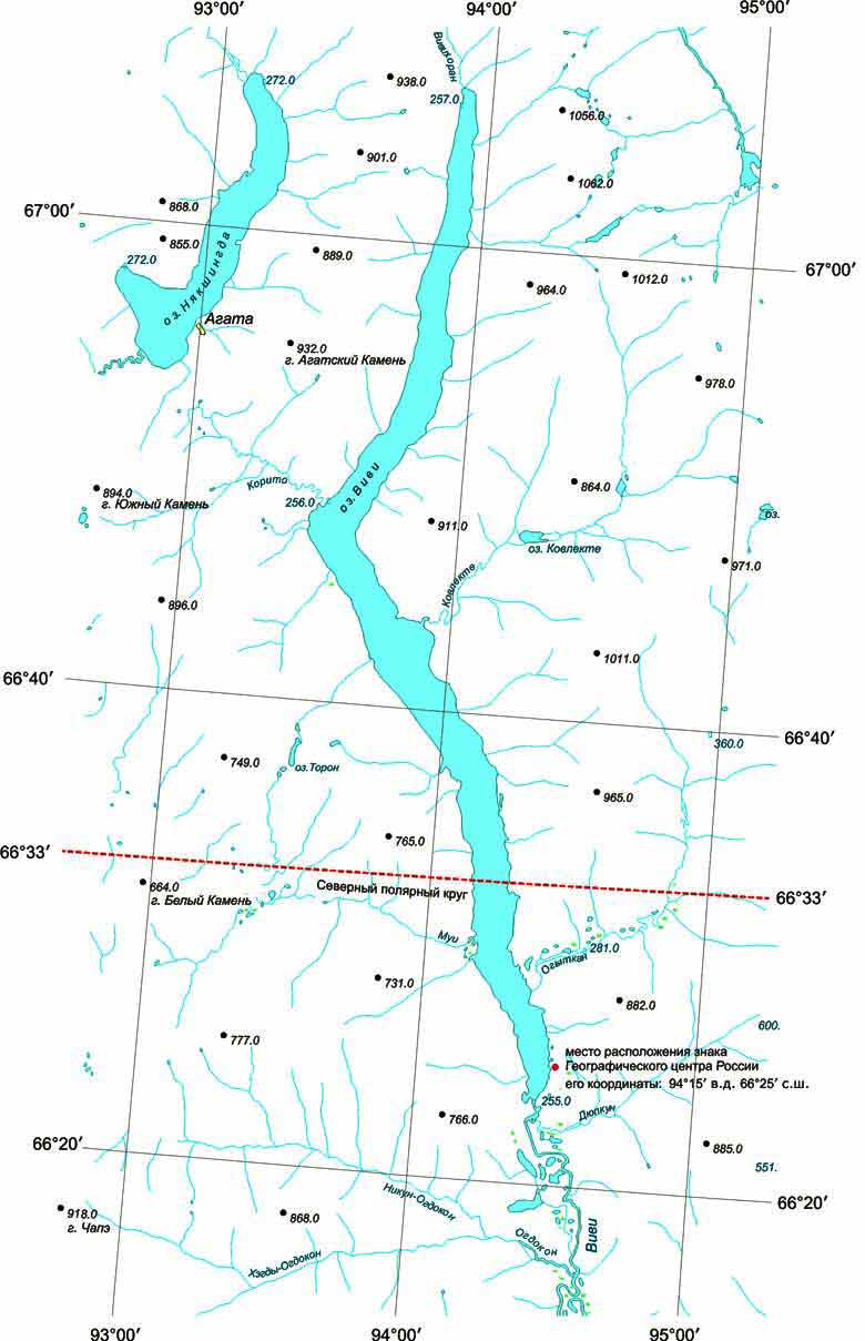 Контурная карта озера Виви